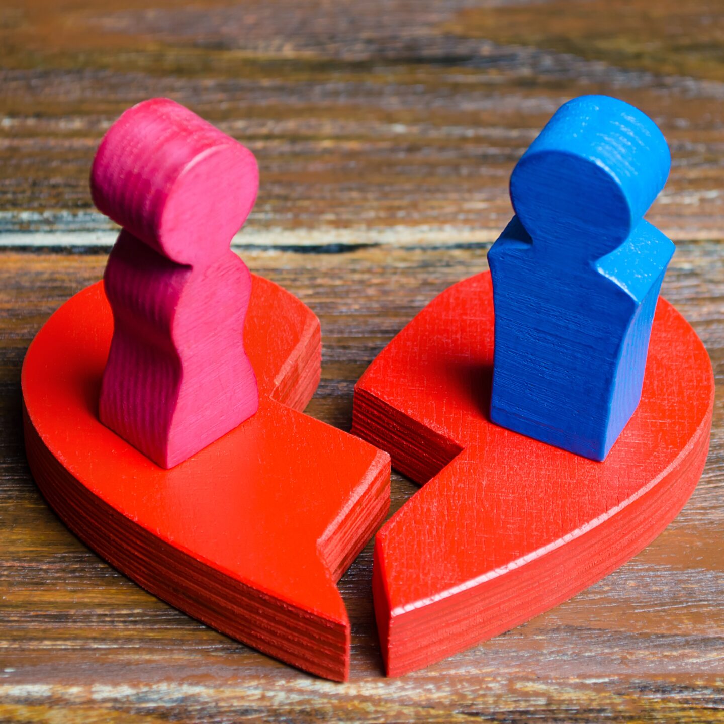 News, Views & Opinions! A.K.A. Our Blog 7 A red broken heart with pink and blue figures to symbolise divorce
